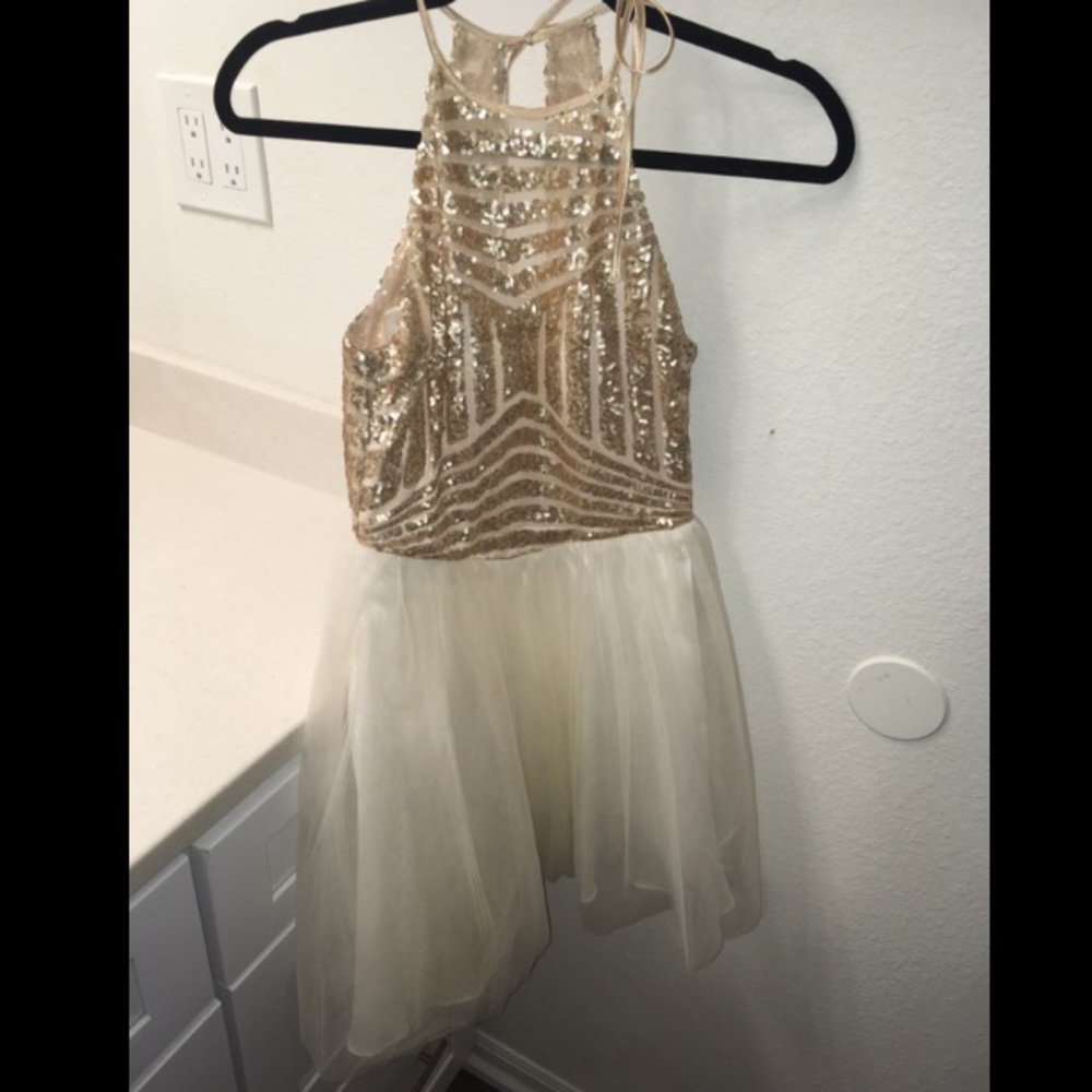 Vintage Gold and White Dress